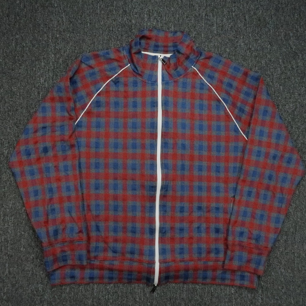 Todd Snyder Red and Blue Plaid Zip-Front Performance Jacket